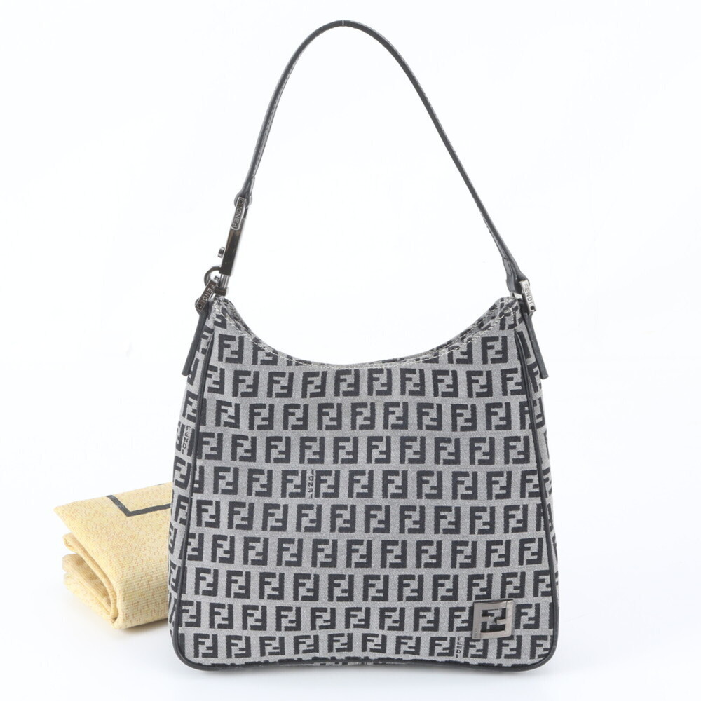 Fendi FF Zucchino 8BR068 Leather Shoulder Bag, One-Shoulder Tote Bag for Women